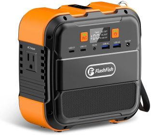 Flashfish 120W Portable Power Station, 98Wh/26400mAh Solar Generator Backup Power Battery Pack With AC/DC/Type-c/USB/Flashlight