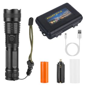 Tactical LED Flashlight Zoomable Rechargeable Search Light Torch 50000LM with 5Modes SOS Night Light For Night Walking Adventures