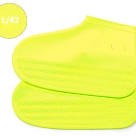 Waterproof Shoe Cover; Reusable Non-Slip Foldable Outdoor Overshoes For Rainy Days (Color: Yellow, size: 8.0)